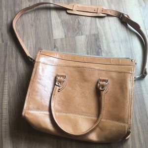 Large Leather Tote Bag with Shoulder Strap